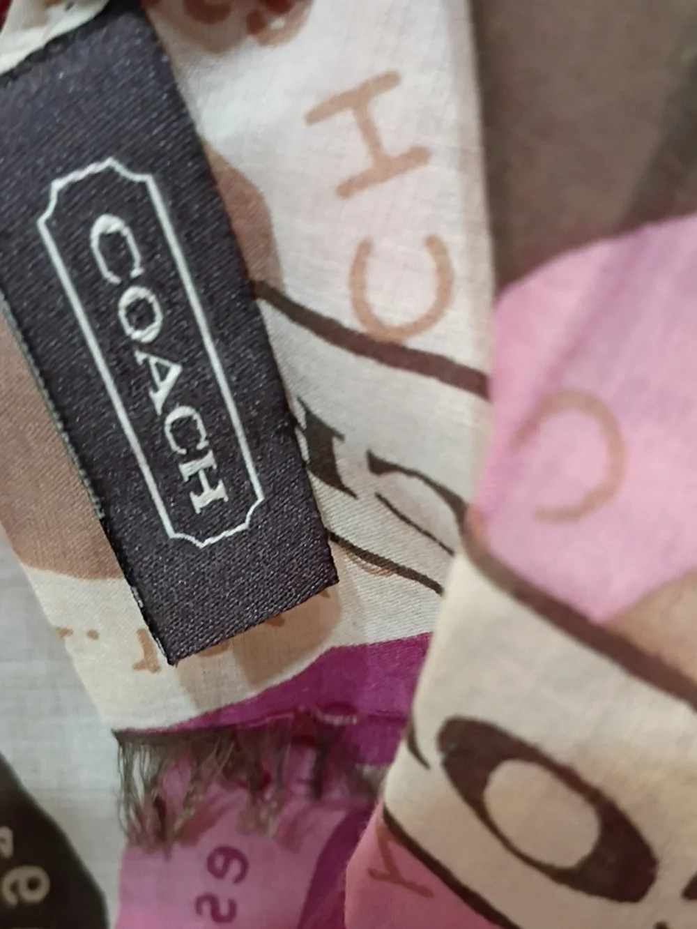 Coach Y2k Cotton Scarf Purple Brown Combo